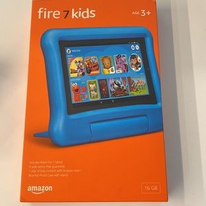BRAND NEW Amazon  - Fire 7 Kids Tablet includes a Kid-Proof Case (blue)